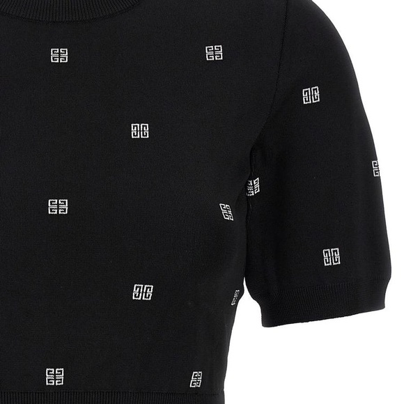 Givenchy Logo Black Knit Crop Top - Picture 5 of 8